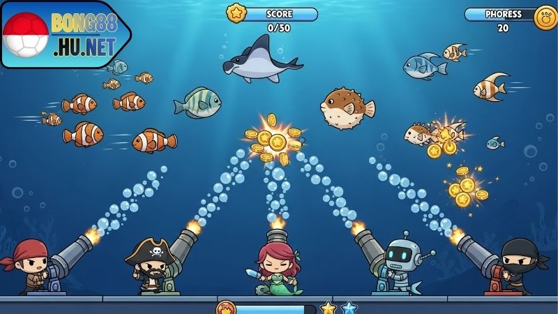 Bắn cá BONG88 - Chơi game giải trí và đổi thưởng hấp dẫn 6 Bắn cá 3D và bắn cá mini BONG88 hấp dẫn